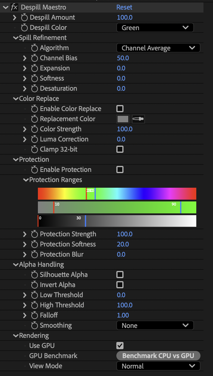 Despill Maestro in Adobe After Effects